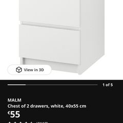 Ikea malm bed side locker 2 available