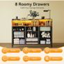 Chest of Drawers Bedroom, Dresser Cabinet with 2 Sockets, 2 USB Ports and 10 Colored LED Strips Image 7
