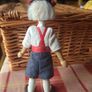 Vintage 1970s Polish Wooden Boy Doll Made in Poland Traditional Folk Art Image 3