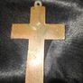 A Rare Victorian Bronze Crucifix Underneath Christs feet, there is an arched shape with a round object inside. This represents the Skull of Adam Image 3