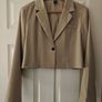 Solid khaki Color Short Business Casual Blazer Image 2