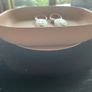 BEABA pink suction plate & matching fork & spoon EUC Image 2