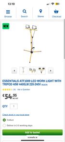 Essentials Atf1009 Led Work Light With Tripod 40w 4400lm 220-240v