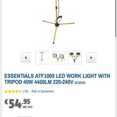 Essentials Atf1009 Led Work Light With Tripod 40w 4400lm 220-240v