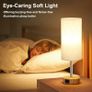 Bedside Lamps Set of 2 Touch Table Lamps with USB-C USB-A Charging Ports, 3 Way Dimmable Bedside Lamp for Bedrooms, Small Touch Lamps for Living Room (Bulb Included Image 4