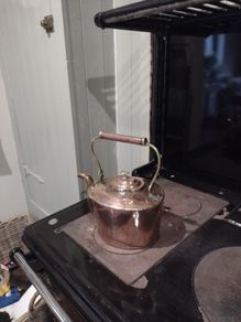 Antique copper kettle
