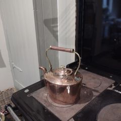 Antique copper kettle