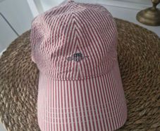 GANT Striped Seersucker Cap red