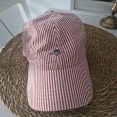 GANT Striped Seersucker Cap red