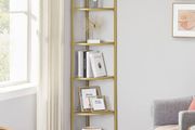 5-Tier Plant Stand, Freestanding Glass Shelf Tower, High Storage Shelves for Living Room, Bathroom, Bedroom, Modern Style, Golden Color