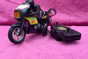 Vintage RC Kawasaki motorcycle Childs toy unboxed c1980 untested