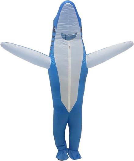 Inflatable Costume Adult Shark Costume-Inflatable Shark Costume Funny Dress Party Costume for Adult Halloween Inflatable Costume Blue (FREE SHIPPING)