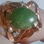 Jade & diamond 14 ct gold ring Image 2