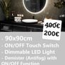 LED Bathroom Mirrors Selection Clock Speakers Bluetooth Demister Antifog Wi-Fi Weather Station Makeup Image 6