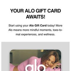 Alo gift card voucher