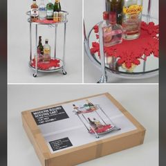 QUICK SALE: 2-for-1 Modern Round Serving / Bar Cart Deal (1 Assembled + 1 Brand New in Box) | Collection D13