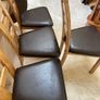 8 x Extremely Solid Leather Oak Kitchen Dining Chairs - Can Deliver Image 4