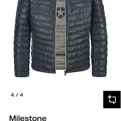 Milestone black padded lambs leather jacket Sz XL - Rrp 329 (New)