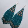 Turquoise earrings handwoven, silver earhooks Image 8