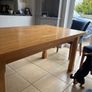 Oak Finish Solid Wood Dining set Table & Chairs Image 3