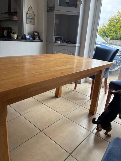 Oak Finish Solid Wood Dining set Table & Chairs