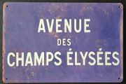 Avenue Des Champs Elysees , Vintage Style Metal Sign .