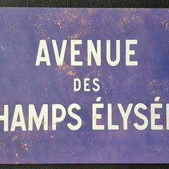 Avenue Des Champs Elysees , Vintage Style Metal Sign .