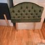 Luxurious Olive Green Velvet Single Headboard Excellent Condition Image 3