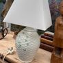 Vintage Belleek Ceramic Lamp and Shade Image 2