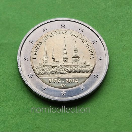 Latvia 2014 year Uncirculated 2 Euro coin.