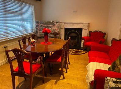 Complete dining room and living room mahogany set