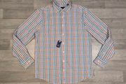 New Johnnie-O Performance rayon Blend Check Shift Mens Medium RRP 138