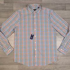 New Johnnie-O Performance rayon Blend Check Shift Mens Medium RRP 138