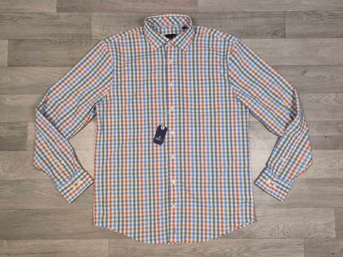 New Johnnie-O Performance Rayon Blend Check Shirt Mens Medium RRP 138 Euro