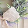 New mini 30cm faux wild lavender wreath with exaggerated linen and polka dot bow Image 2