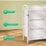 Chest of Drawers Bedroom, 8 Fabric Drawers, 110x30x88cm, White Image 4