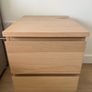 2 IKEA MALM Bedside Tables White Stained Oak Veneer Like New Image 7
