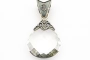 Ornate White Quartz Silver Pendant
