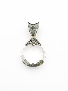 Ornate White Quartz Silver Pendant