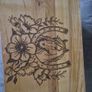 Wooden storage box with pyrography horse design Image 2