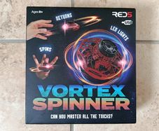 Vortex Spinner RED5 Fidget USB Rechargeable Flying Boomerang Toy LED light - Red