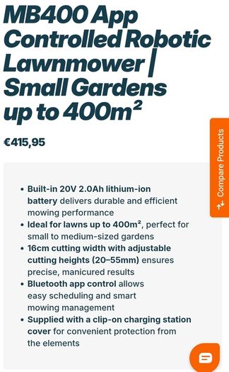 Robotic Lawnmower Yard Force MB400