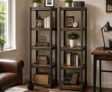 Heavy Duty Garage Shelving Set of 2 5 Tier Storage Shelves Metal Shelving Unit Warehouse Storage Rack