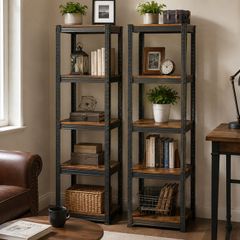 Heavy Duty Garage Shelving Set of 2 5 Tier Storage Shelves Metal Shelving Unit Warehouse Storage Rack