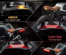 Universal 20.32cm Flexible LED Light Strip with Tail Brake Stop Turn Signal Lights All-in-one