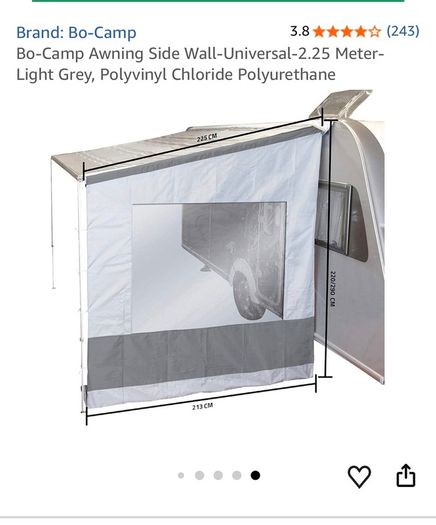 Bo-Camp awning side walls x2 like new