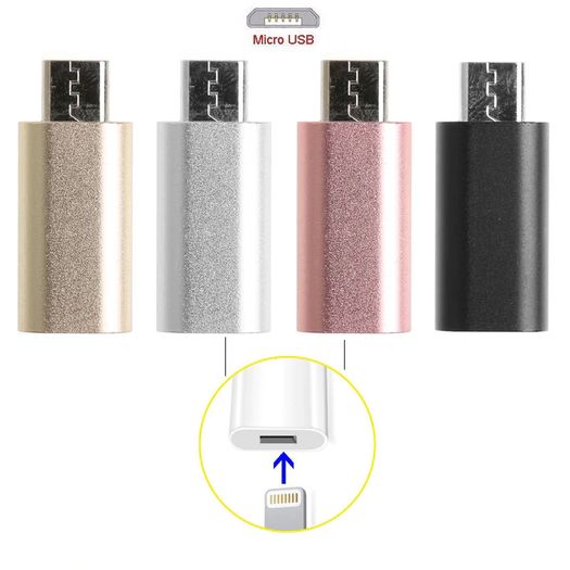 2 X Aluminum Alloy Apple  Lightning 8 Pin (Female) to Micro USB (Male) Fast Charging/Data Sync Convertor/Adapter (Brand New/Warranty)