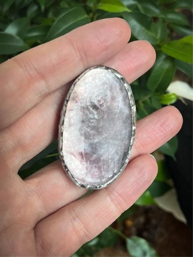 1 Stunning Purple Mica Stone  Lepidolite Meditation Reiki Crystal Dystopian Ring Size 8