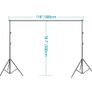 44336 2 x 3m Stand + 3 x 3.6m Cotton Muslin Black, Green, White Background Image 3