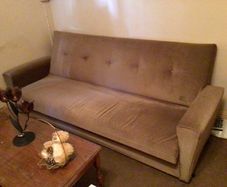 Solid Bed settee sofa in brown corduroy